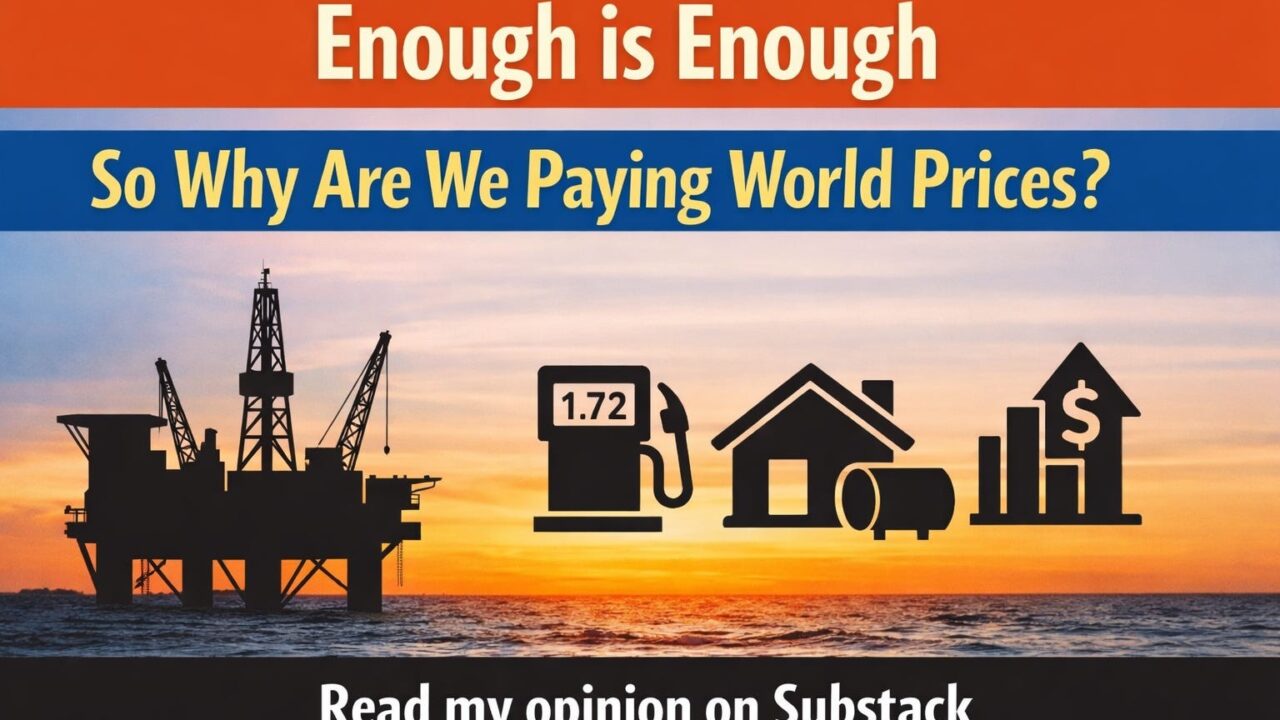 Lead graphic for “Nova Scotians pay twice at the pump. Both levels of government must act now.”